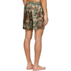 Moncler Green and Brown Camo Swim Shorts