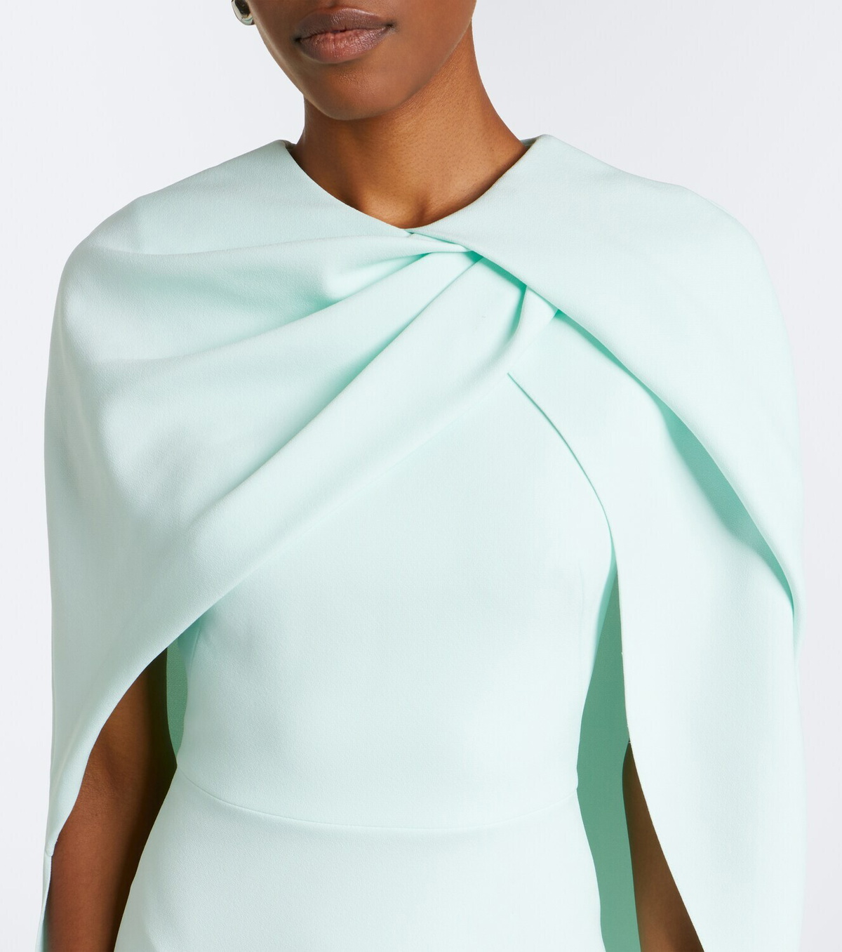 Safiyaa Oria caped crêpe midi dress
