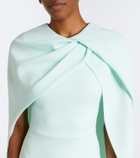 Safiyaa Oria caped crêpe midi dress