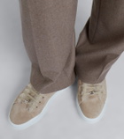 Max Mara Shearling-lined suede low-top sneakers