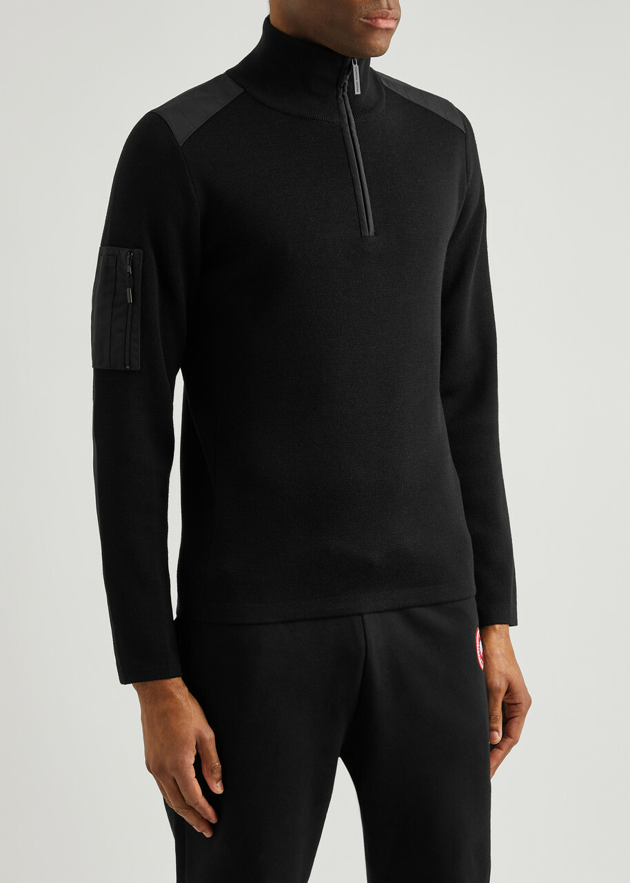 Canada Goose Stormont Half zip Wool Jumper , Jumper, Slips on Black