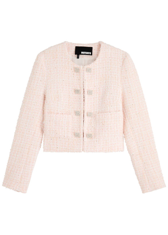 Photo: Rotate Sunday Sequin-embellished Bouclé Tweed Jacket Light Pink