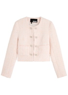 Rotate Sunday Sequin-embellished Bouclé Tweed Jacket Light Pink