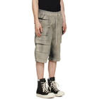 Rick Owens DRKSHDW Tan Tower Creatch Cargo Pods Shorts