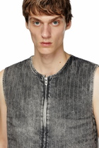 Diesel Vest in tailoring pinstripe denim - T-Shirts - Unisex - Grey