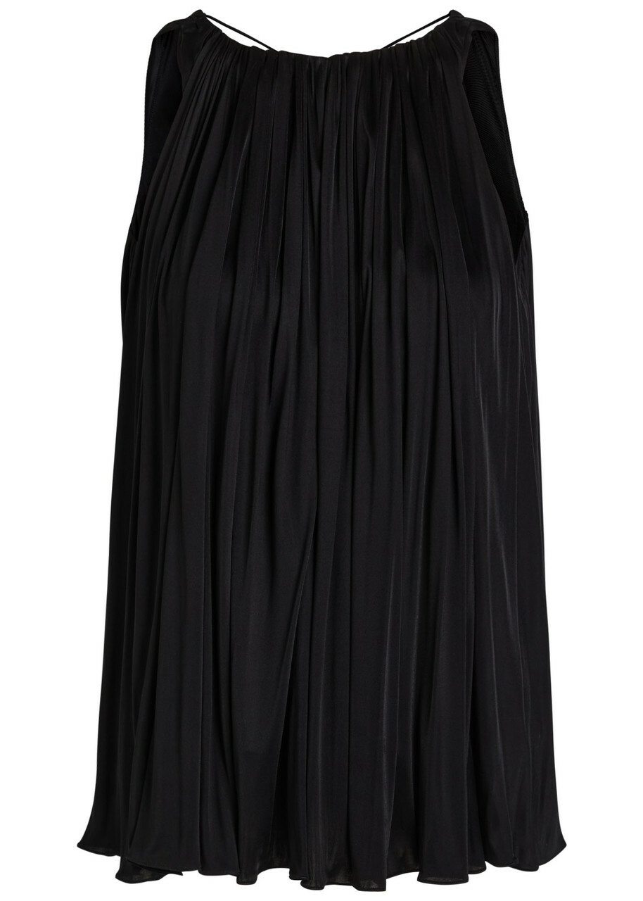 Loewe Halter Ruched Satin top Black