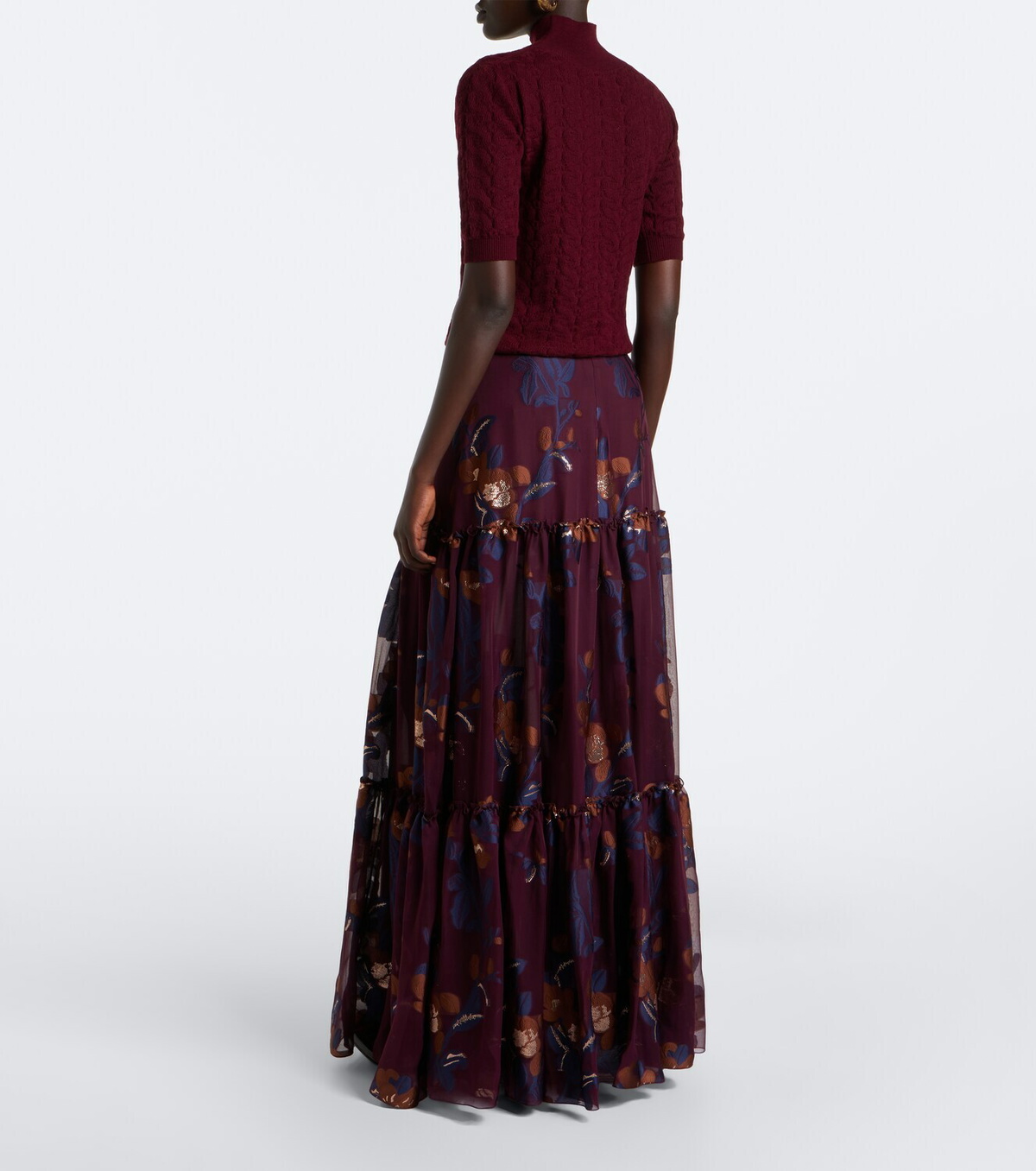 Etro Tiered silk-blend jacquard maxi skirt
