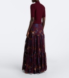 Etro Tiered silk-blend jacquard maxi skirt
