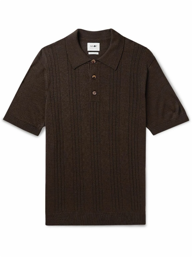 Photo: NN07 - Thor Wool-Blend Polo Shirt - Brown