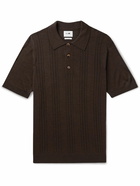 NN07 - Thor Wool-Blend Polo Shirt - Brown