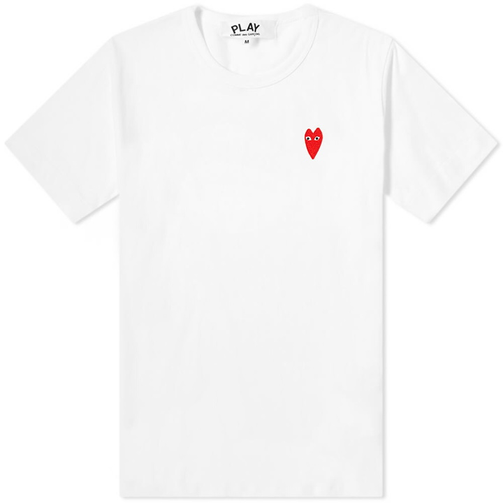 Photo: Comme des Garçons Play Men's Large Heart T-Shirt in White
