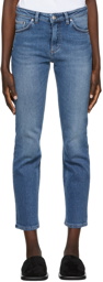 Totême Blue Straight-Leg Cropped Jeans