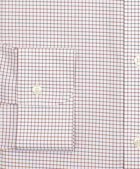 Brooks Brothers Men's Stretch Soho Extra-Slim-Fit Dress Shirt, Non-Iron Poplin Button-Down Collar Small Grid Check | Red