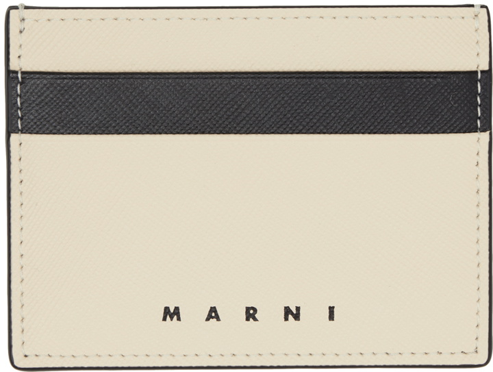 Photo: Marni Off-White & Black Saffiano Leather Card Holder