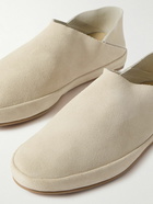 Mulo - Collapsible-Heel Suede Loafers - Neutrals