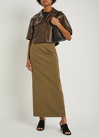 Nanushka Nya Paper-jersey Maxi Skirt Brown