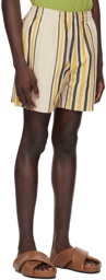 Bode Beige & Orange Namesake Stripe Shorts