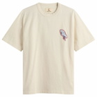 Folk Men's Relaxed T-Shirt in Ecru Parrot Print