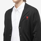 AMI Paris Men's Small A Heart Cardigan in Black