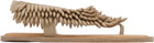 BALMAIN Beige Suede & Beads Sandals