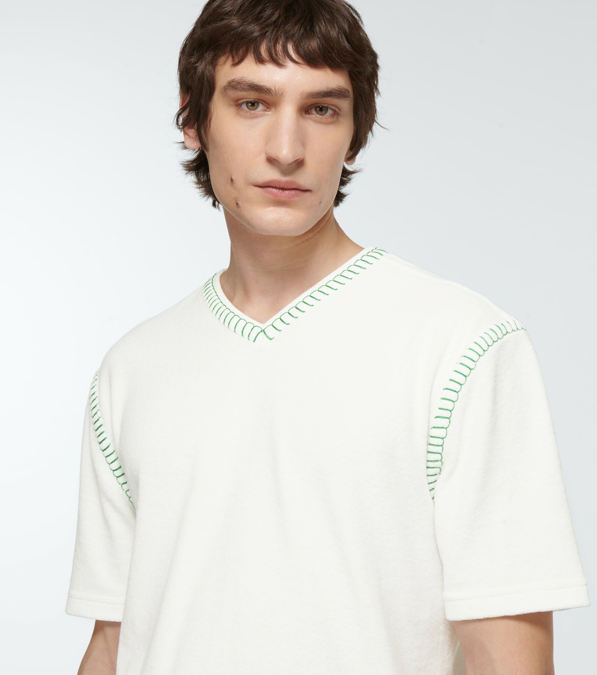 Bottega Veneta - Embroidered v-neck T-shirt Bottega Veneta