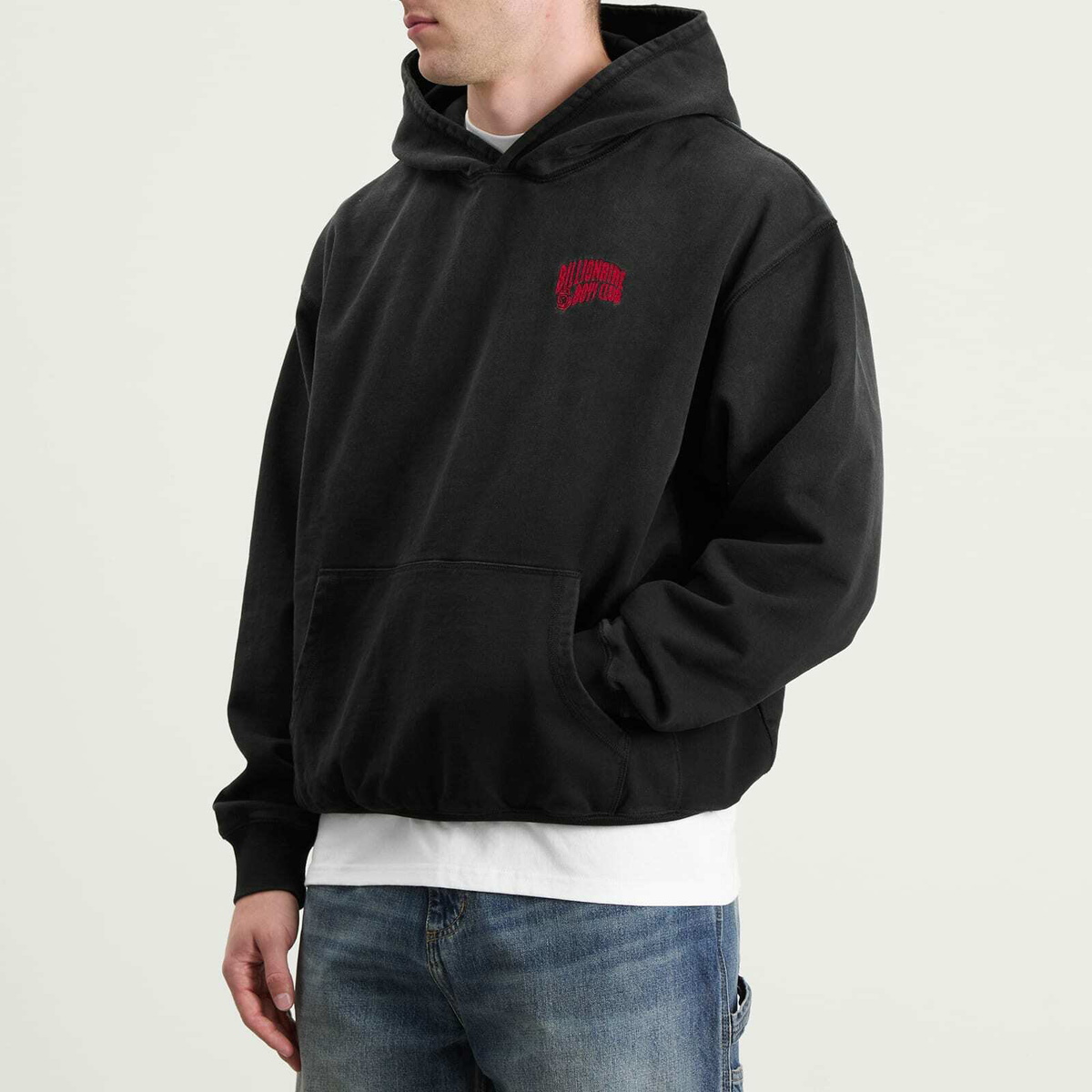 Billionaire Boys Club Men's Small Arch Logo Oversized Hoodie in Washed Black