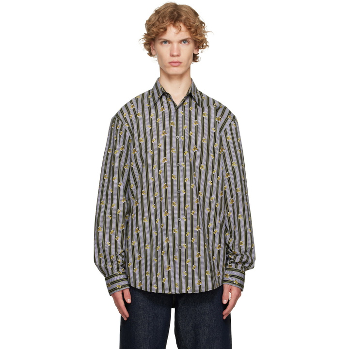 Photo: Dries Van Noten Purple & Green Cotton Shirt