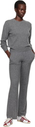Sporty & Rich Gray 'SRC' Cashmere Crewneck Sweater