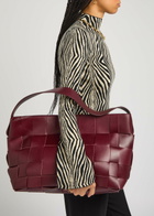 ST. Agni Woven Large Leather Tote - Plum - One Size