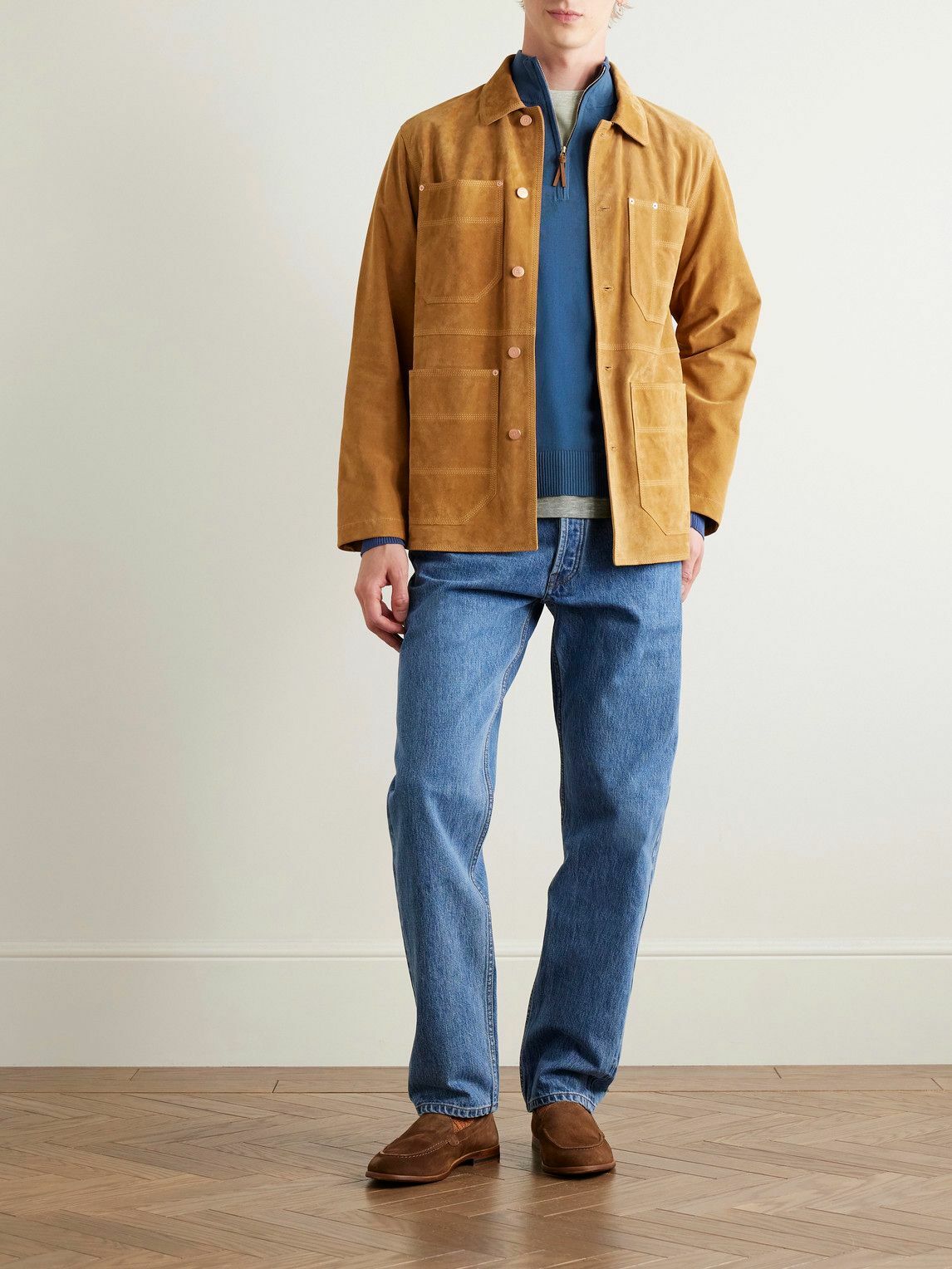 Sid Mashburn - Cotton Half-Zip Sweater - Blue