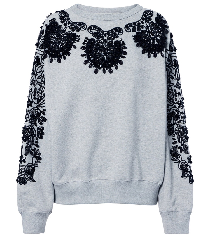 Photo: Dries Van Noten Embellished cotton jersey sweatshirt