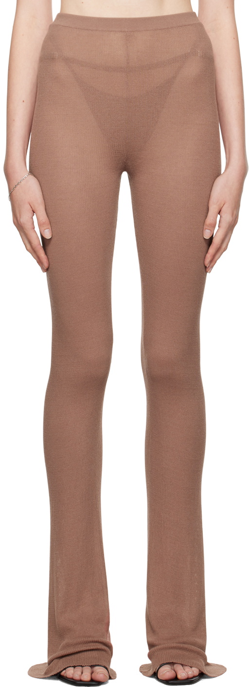 Nensi Dojaka Tan Calvin Klein Edition Sheer Knit Lounge Pants