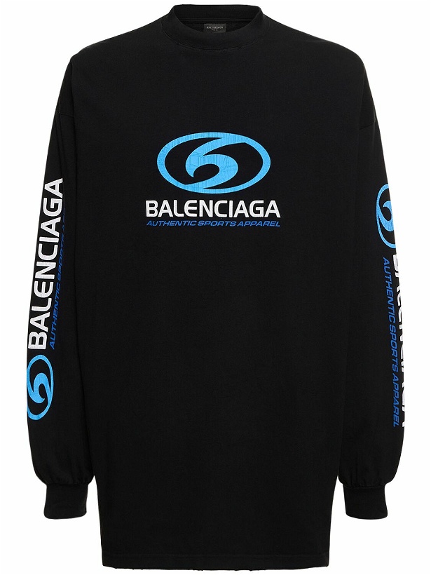 Photo: BALENCIAGA - Surfer Cracked Vintage Cotton T-shirt