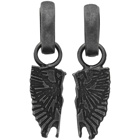 Marcelo Burlon County of Milan Gunmetal Wings Pendant Earrings