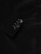 Mr P. - Double-Breasted Cotton-Velvet Tuxedo Jacket - Black