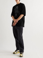 Undercover - Neon Genesis Evangelion Oversized Printed Cotton-Jersey T-Shirt - Black