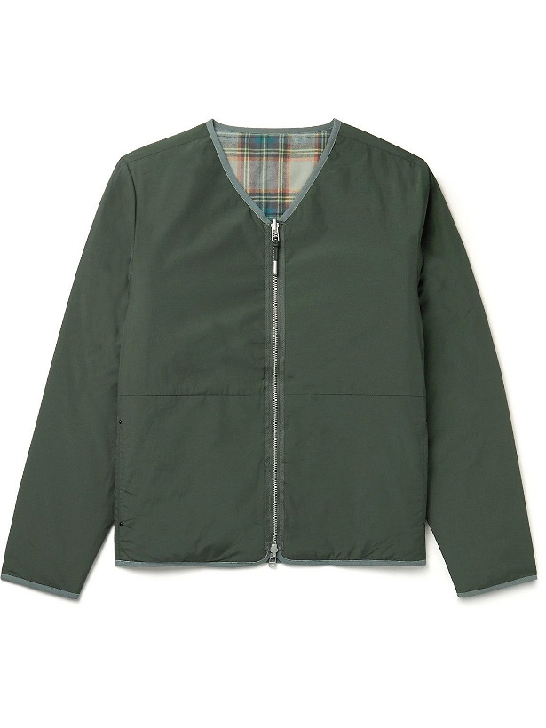 Photo: Folk - Architectural Association Reversible Shell and Checked Cotton-Flannel Jacket - Green