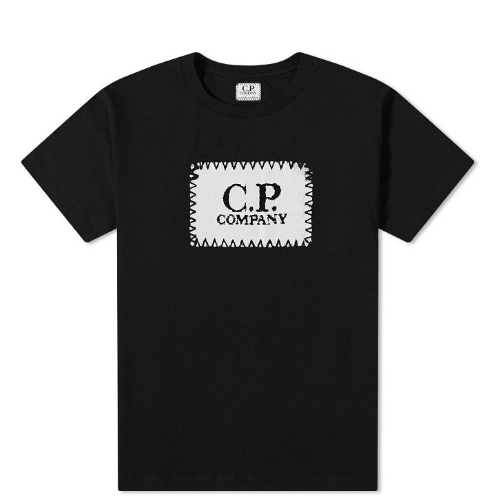 Photo: C.P. Company Undersixteen Men's Block Logo Tee in Black