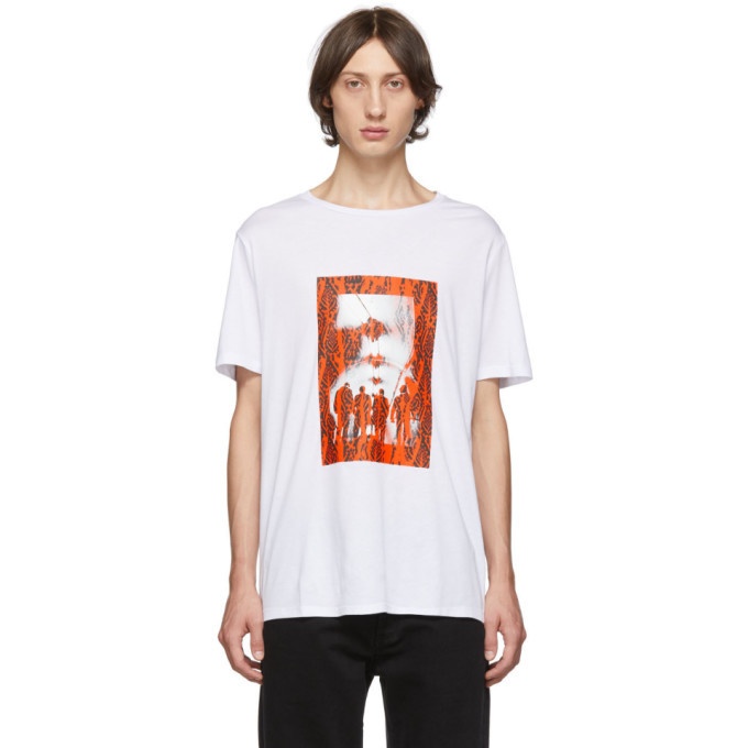 Photo: Neil Barrett White and Red Chaotic Subway Loose T-Shirt