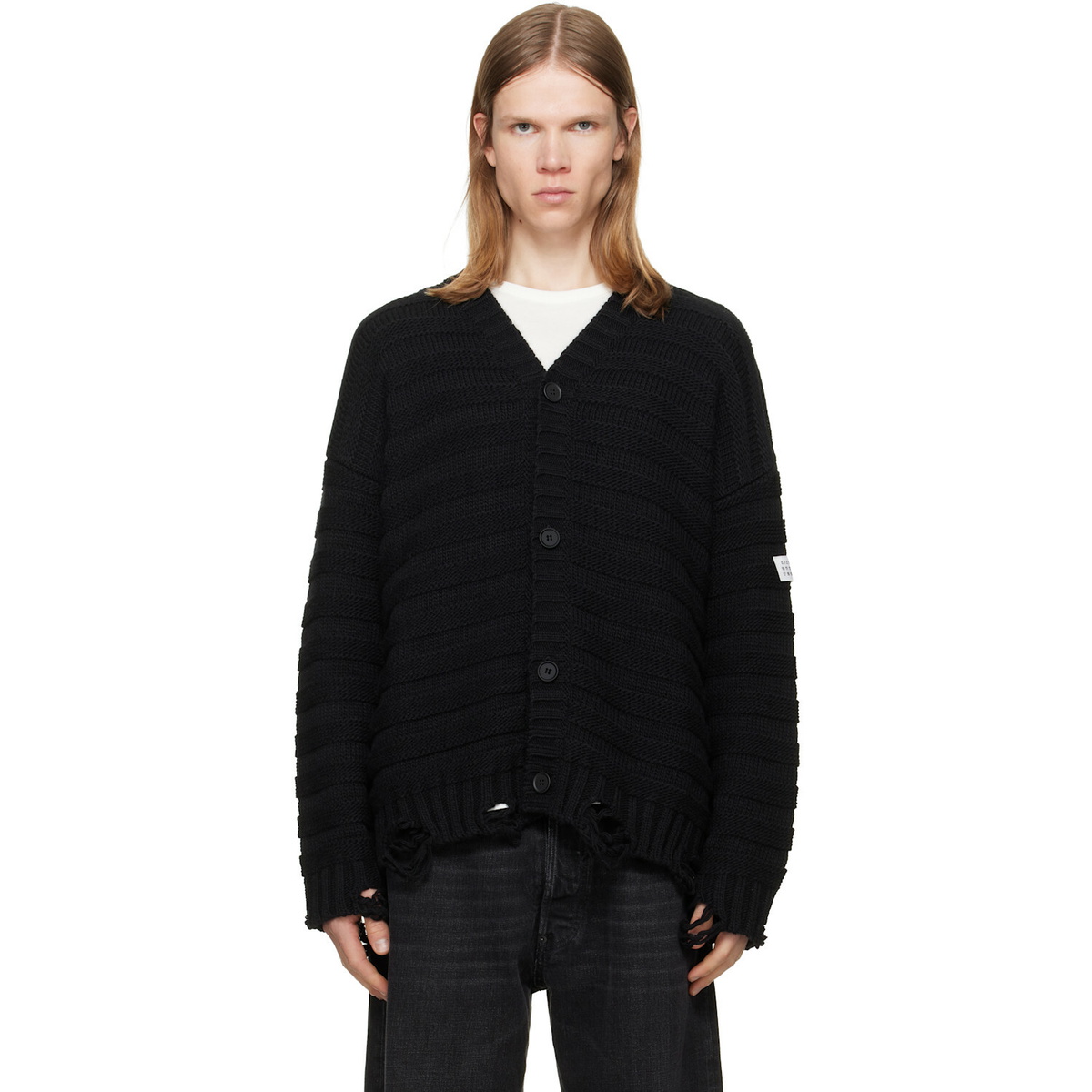 MM6 Maison Margiela Black Wool Cardigan