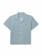BODE - Hyannis Camp-Collar Checked Cotton-Voile Shirt - Blue