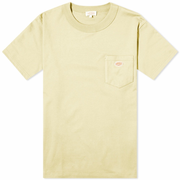 Photo: Armor-Lux Men's 79151 Logo Pocket T-Shirt in Pale Olive