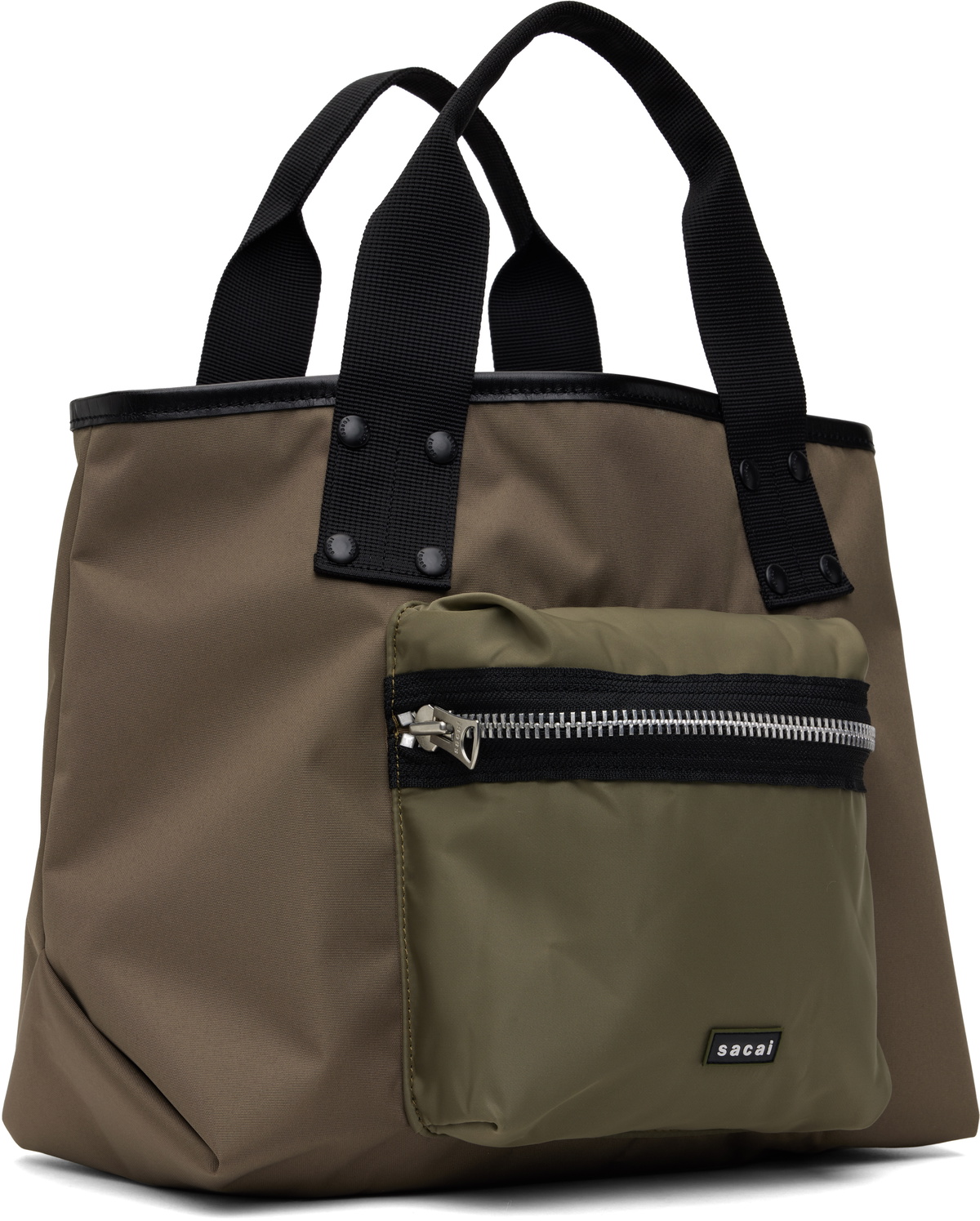 sacai Taupe Pocket Medium Tote Sacai