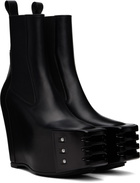 Rick Owens Black Porterville Grilled Wedge Beatle Chelsea Boots