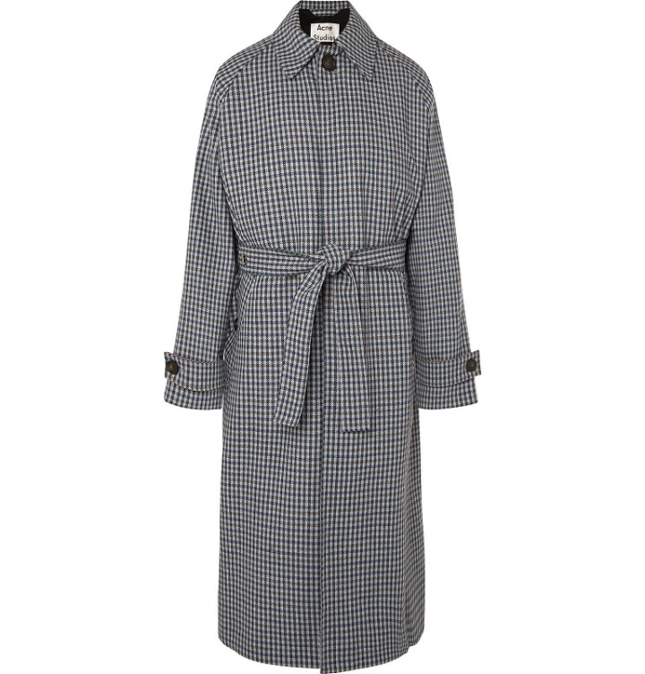 Photo: Acne Studios - Oversized Belted Gingham Wool-Blend Coat - Green