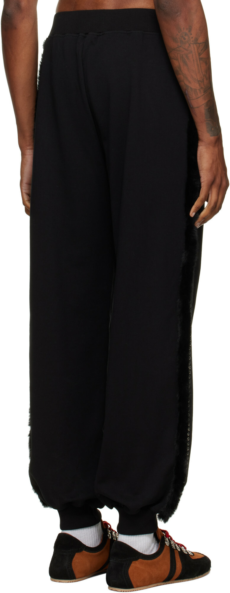 Chopova Lowena Black Fuzzy Pearl Sweatpants