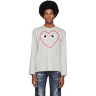 Comme des Garcons Play Grey Big Heart Long Sleeve T-Shirt