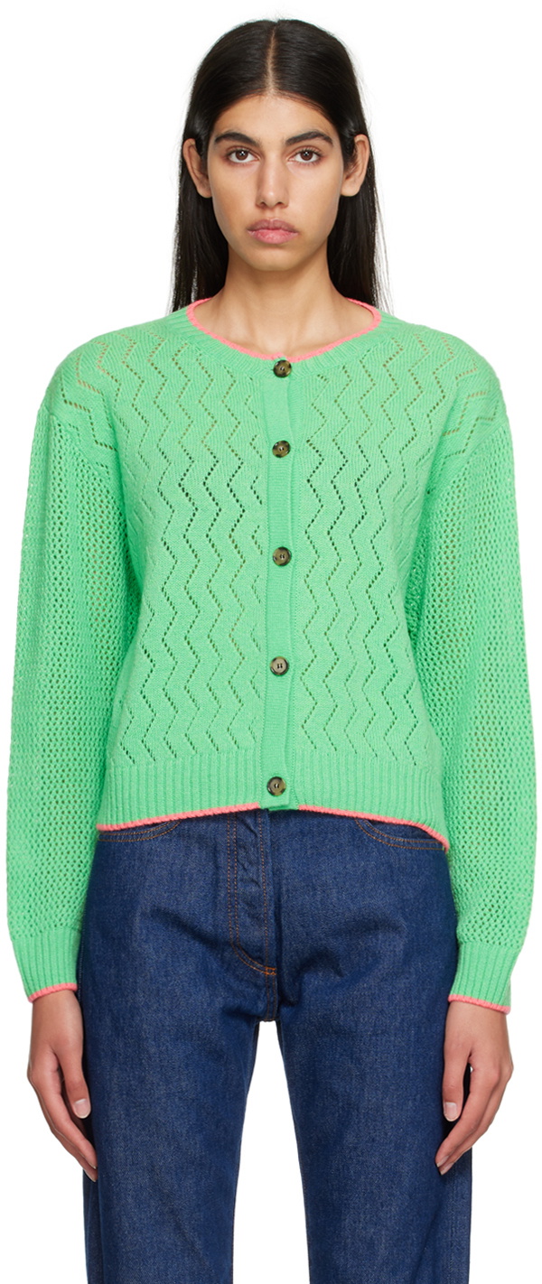 MSGM Green Button Cardigan MSGM