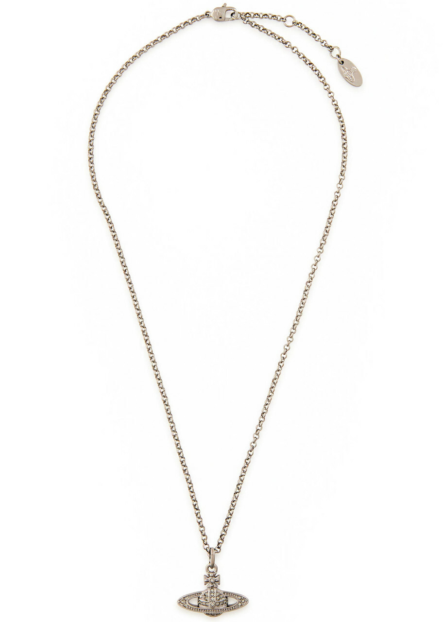 Vivienne Westwood Mini Bas Relief orb Necklace - Dark Grey - One Size