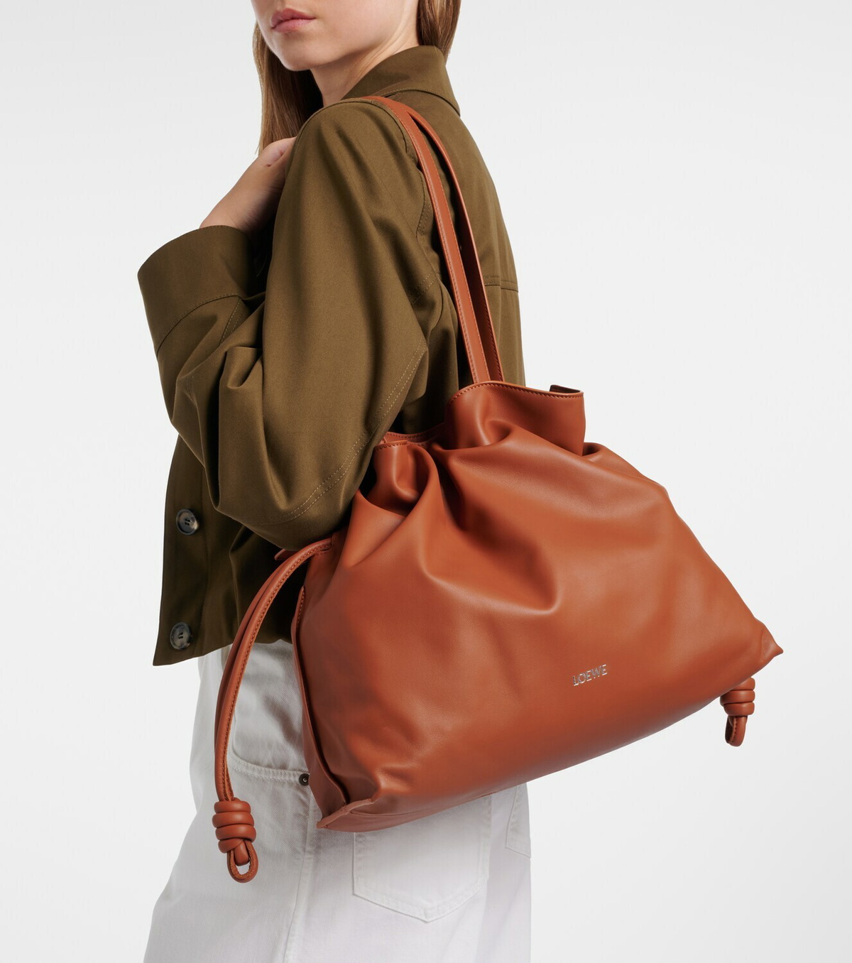 Loewe Flamenco Large leather clutch